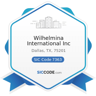 Wilhelmina International Inc - SIC Code 7363 - Help Supply Services