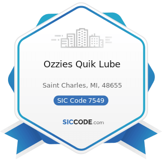 Ozzies Quik Lube - SIC Code 7549 - Automotive Services, except Repair and Carwashes