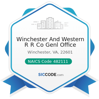 Winchester And Western R R Co Genl Office - NAICS Code 482111 - Line-Haul Railroads