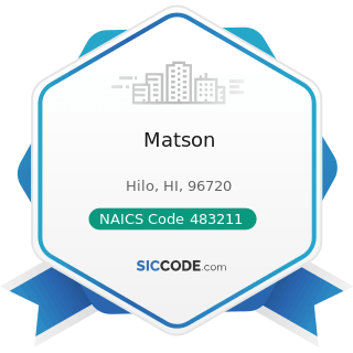 Matson - NAICS Code 483211 - Inland Water Freight Transportation