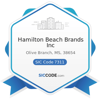 Hamilton Beach Brands Inc - SIC Code 7311 - Advertising Agencies