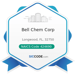 Bell Chem Corp - NAICS Code 424690 - Other Chemical and Allied Products Merchant Wholesalers