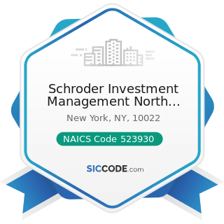 Schroder Investment Management North America Inc - NAICS Code 523930 - Investment Advice