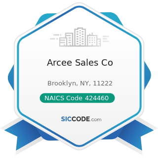 Arcee Sales Co - NAICS Code 424460 - Fish and Seafood Merchant Wholesalers