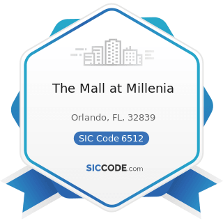 The Mall at Millenia - SIC Code 6512 - Operators of Nonresidential Buildings