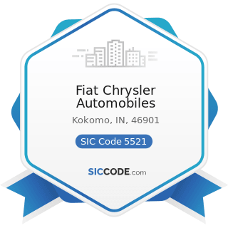 Fiat Chrysler Automobiles - SIC Code 5521 - Motor Vehicle Dealers (Used Only)