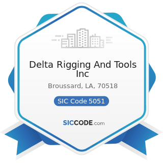 Delta Rigging And Tools Inc - SIC Code 5051 - Metals Service Centers and Offices