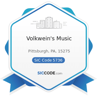 Volkwein's Music - SIC Code 5736 - Musical Instrument Stores