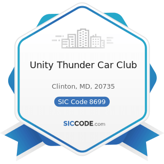 Unity Thunder Car Club - SIC Code 8699 - Membership Organizations, Not Elsewhere Classified