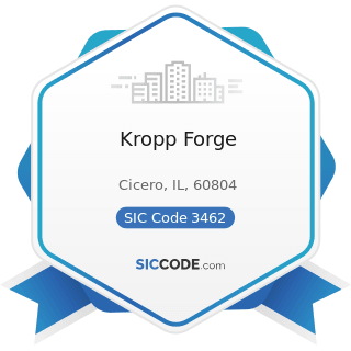 Kropp Forge - SIC Code 3462 - Iron and Steel Forgings