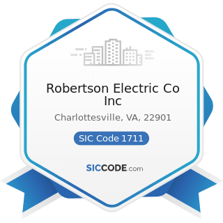 Robertson Electric Co Inc - SIC Code 1711 - Plumbing, Heating and Air-Conditioning
