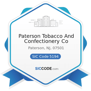 Paterson Tobacco And Confectionery Co - SIC Code 5194 - Tobacco and Tobacco Products