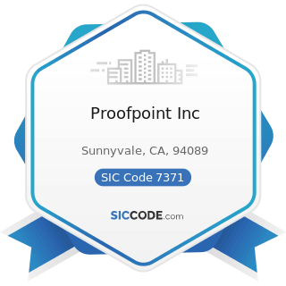 Proofpoint Inc - SIC Code 7371 - Computer Programming Services