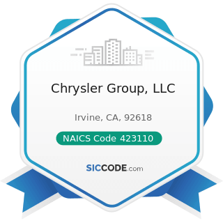 Chrysler Group, LLC - NAICS Code 423110 - Automobile and Other Motor Vehicle Merchant Wholesalers