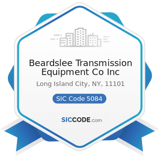 Beardslee Transmission Equipment Co Inc - SIC Code 5084 - Industrial Machinery and Equipment