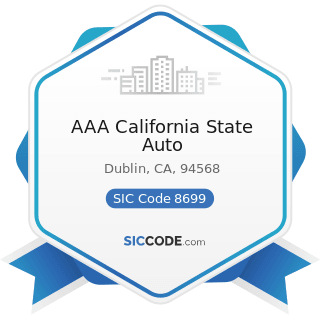 AAA California State Auto - SIC Code 8699 - Membership Organizations, Not Elsewhere Classified