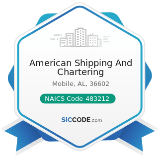 American Shipping And Chartering - NAICS Code 483212 - Inland Water Passenger Transportation