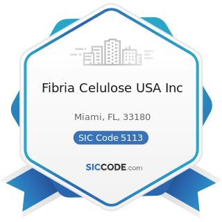 Fibria Celulose USA Inc - SIC Code 5113 - Industrial and Personal Service Paper