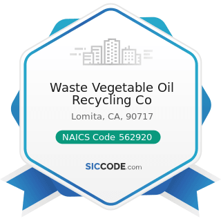 Waste Vegetable Oil Recycling Co - NAICS Code 562920 - Materials Recovery Facilities