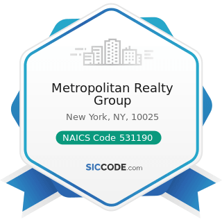 Metropolitan Realty Group - NAICS Code 531190 - Lessors of Other Real Estate Property