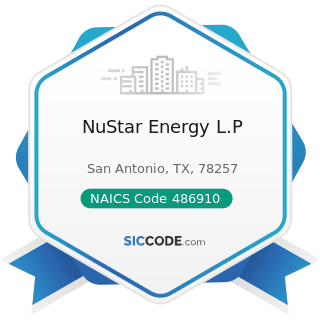 NuStar Energy L.P - NAICS Code 486910 - Pipeline Transportation of Refined Petroleum Products