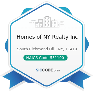 Homes of NY Realty Inc - NAICS Code 531190 - Lessors of Other Real Estate Property