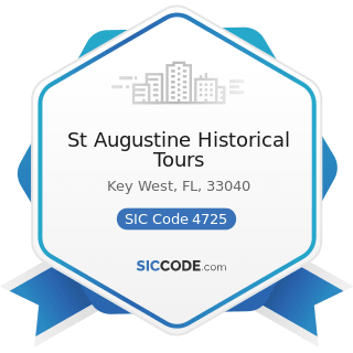 St Augustine Historical Tours - SIC Code 4725 - Tour Operators