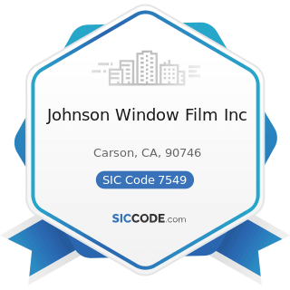 Johnson Window Film Inc - SIC Code 7549 - Automotive Services, except Repair and Carwashes