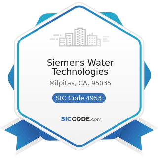 Siemens Water Technologies - SIC Code 4953 - Refuse Systems