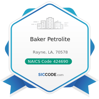 Baker Petrolite - NAICS Code 424690 - Other Chemical and Allied Products Merchant Wholesalers