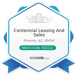 Centennial Leasing And Sales - NAICS Code 532112 - Passenger Car Leasing
