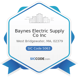 Baynes Electric Supply Co Inc - SIC Code 5063 - Electrical Apparatus and Equipment Wiring...