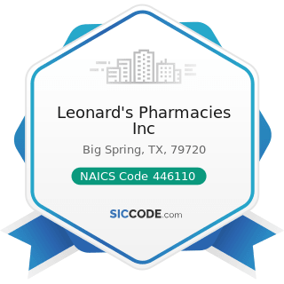 Leonard's Pharmacies Inc - NAICS Code 446110 - Pharmacies and Drug Stores