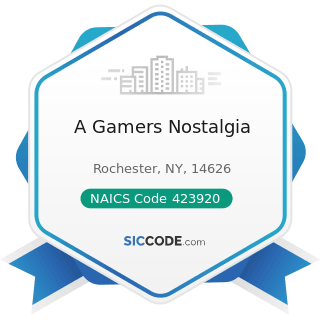 A Gamers Nostalgia - NAICS Code 423920 - Toy and Hobby Goods and Supplies Merchant Wholesalers