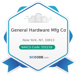 General Hardware Mfg Co - NAICS Code 332216 - Saw Blade and Handtool Manufacturing