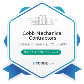 Cobb Mechanical Contractors - NAICS Code 238220 - Plumbing, Heating, and Air-Conditioning...