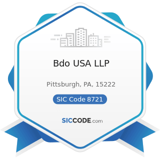 Bdo USA LLP - SIC Code 8721 - Accounting, Auditing, and Bookkeeping Services