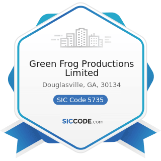 Green Frog Productions Limited - SIC Code 5735 - Record and Prerecorded Tape Stores
