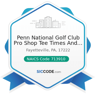 Penn National Golf Club Pro Shop Tee Times And Information - NAICS Code 713910 - Golf Courses...