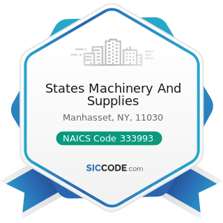 States Machinery And Supplies - NAICS Code 333993 - Packaging Machinery Manufacturing