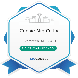 Connie Mfg Co Inc - NAICS Code 811420 - Reupholstery and Furniture Repair