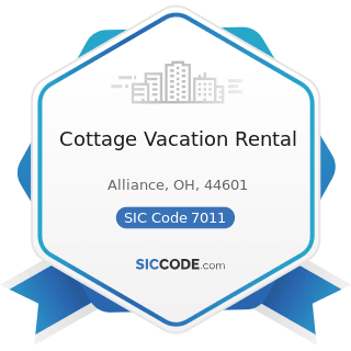 Cottage Vacation Rental - SIC Code 7011 - Hotels and Motels