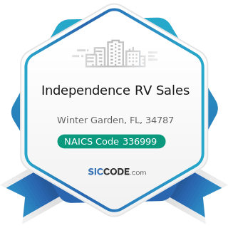Independence RV Sales - NAICS Code 336999 - All Other Transportation Equipment Manufacturing