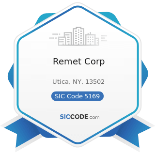 Remet Corp - SIC Code 5169 - Chemicals and Allied Products, Not Elsewhere Classified