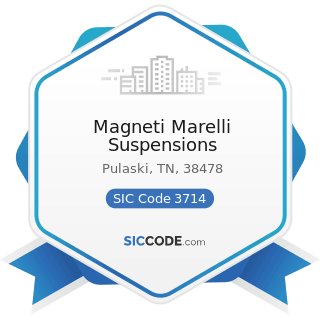 Magneti Marelli Suspensions - SIC Code 3714 - Motor Vehicle Parts and Accessories