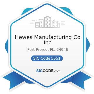 Hewes Manufacturing Co Inc - SIC Code 5551 - Boat Dealers