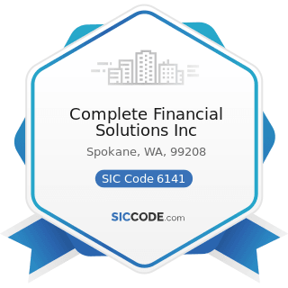 Complete Financial Solutions Inc - SIC Code 6141 - Personal Credit Institutions