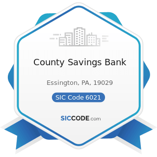 County Savings Bank - SIC Code 6021 - National Commercial Banks