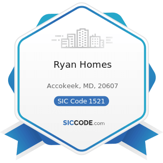 Ryan Homes - SIC Code 1521 - General Contractors-Single-Family Houses