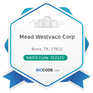 Mead Westvaco Corp - NAICS Code 322121 - Paper (except Newsprint) Mills